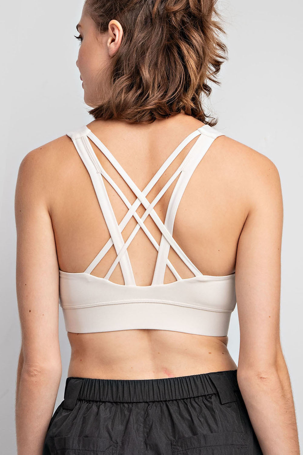 Rae Criss Cross Sportsbra - White Pearl