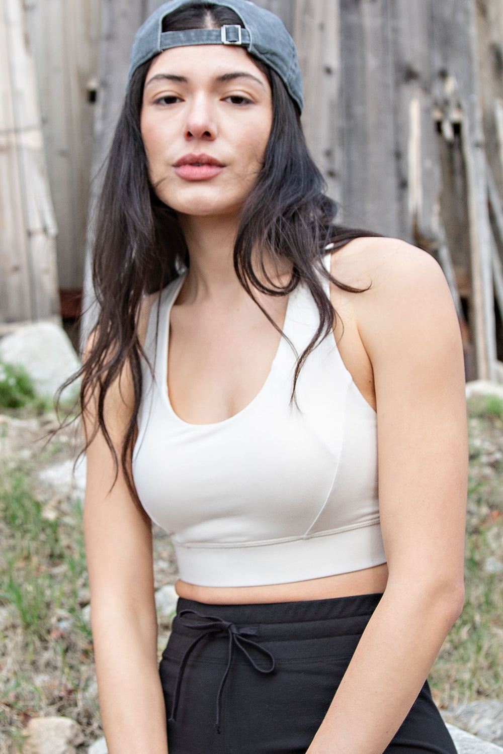 Rae Criss Cross Sportsbra - White Pearl