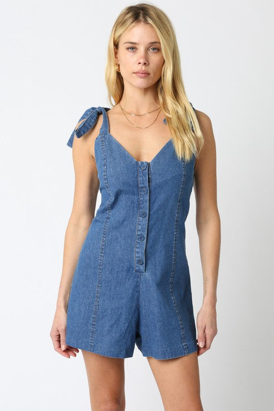 Michelle Denim Romper