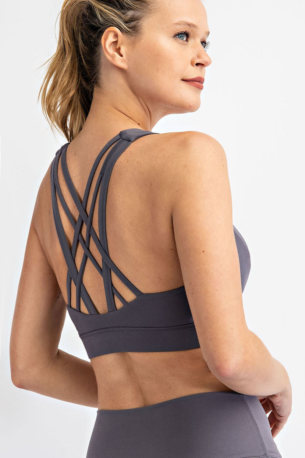 Rae Criss Cross Sportsbra - Titanium
