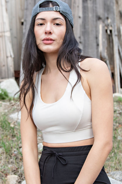 Rae Criss Cross Sportsbra - White Pearl