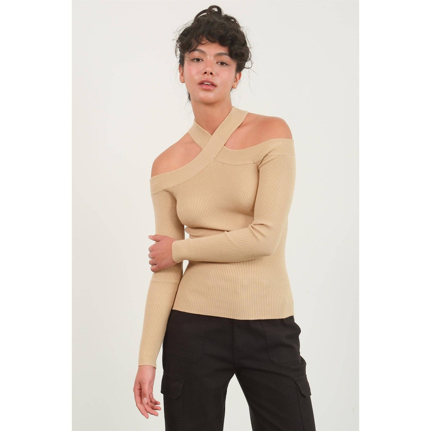 The Reiss Halter Top - Taupe