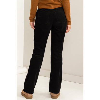 Corduroy Flare Pants - BLACK